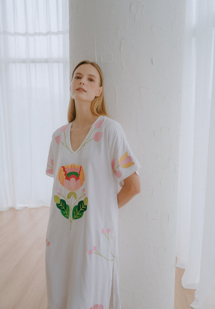 Spring Flowers Embroidered Dress (Preorder)