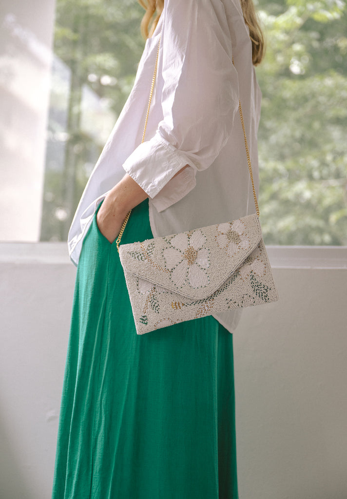 Mornings by the lake Beaded Crossbody (Preorder)