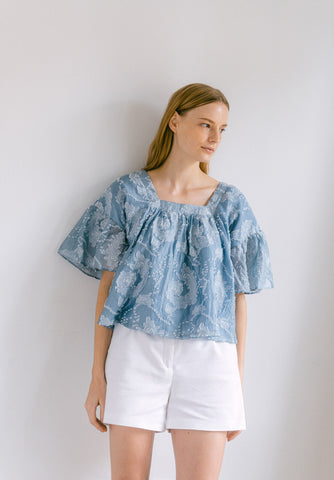 Tulle Pleated Top