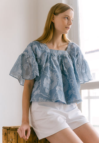 Organza Ruffled Top