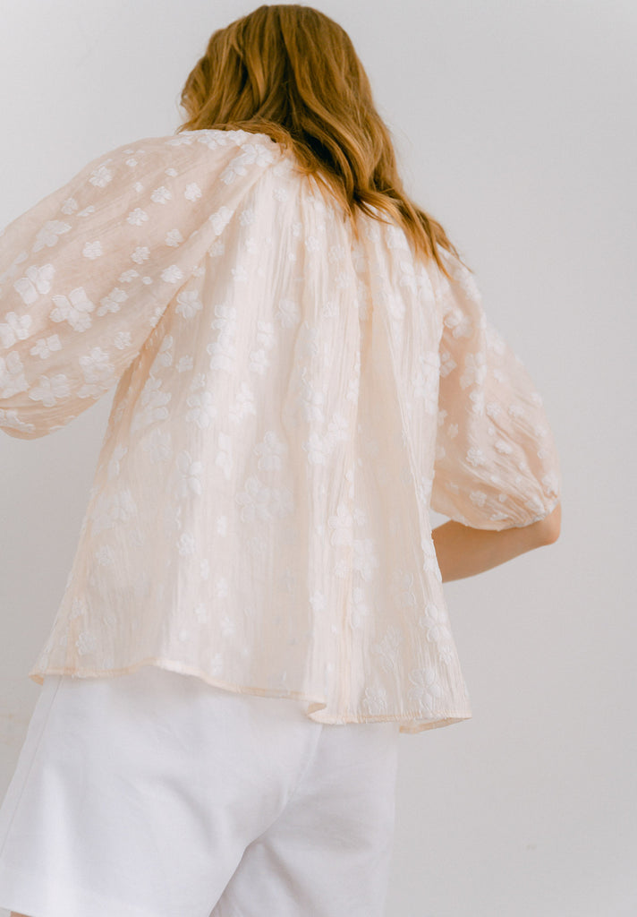 Ruffled Embroidered Top