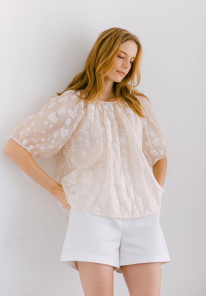 Ruffled Embroidered Top