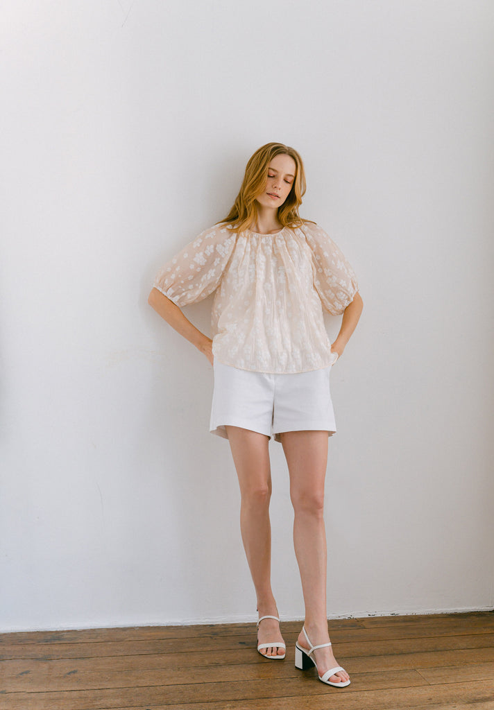 Ruffled Embroidered Top