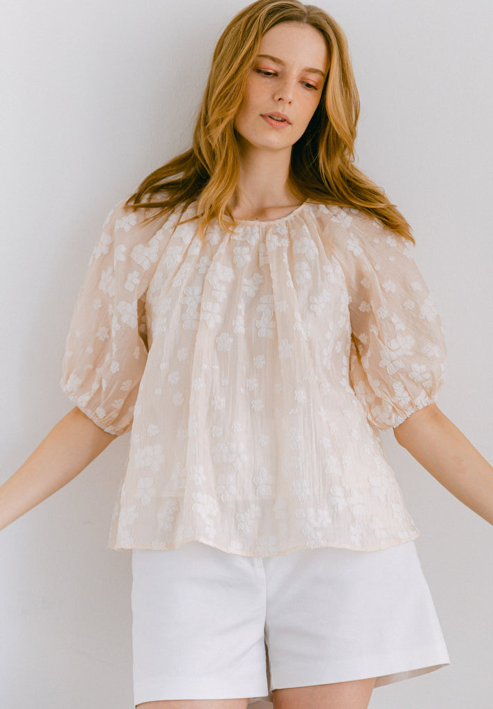 Ruffled Embroidered Top