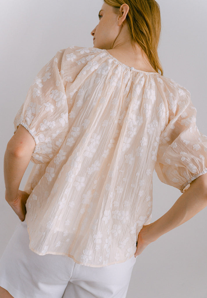 Ruffled Embroidered Top