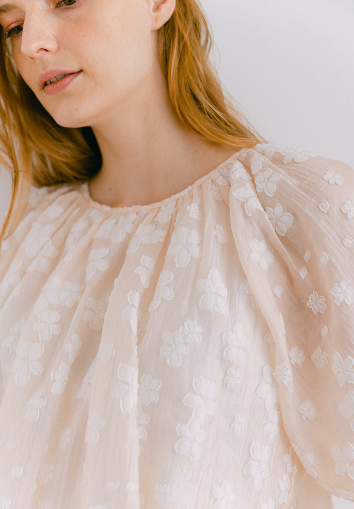 Ruffled Embroidered Top