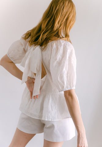 Ruffled Embroidered Top