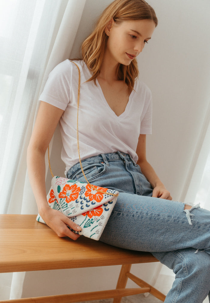 Blooms on the Horizon Beaded Crossbody