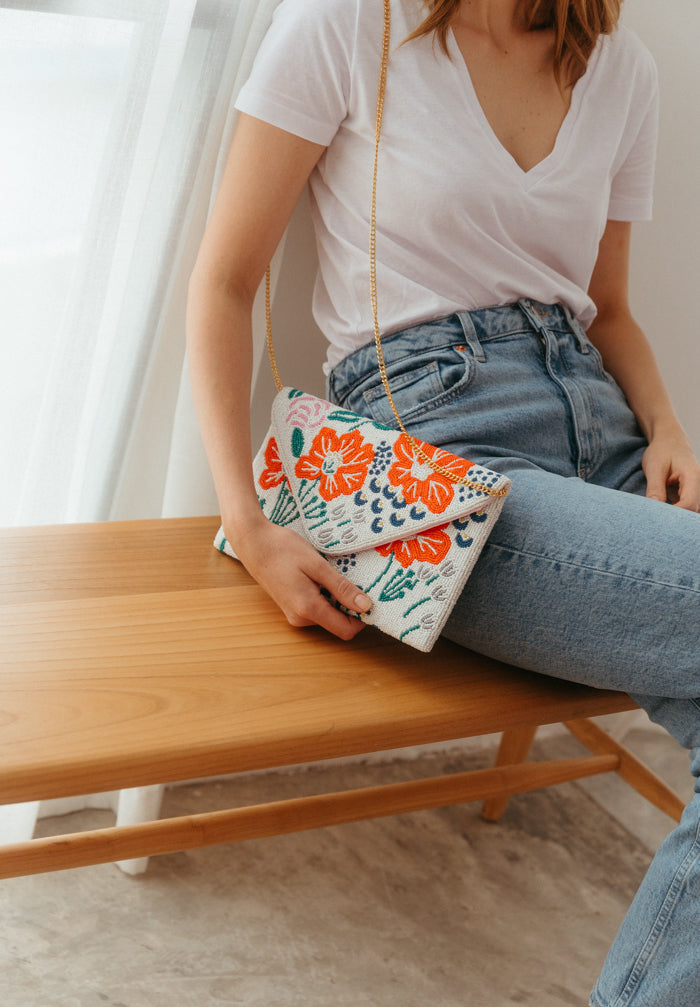 Blooms on the Horizon Beaded Crossbody