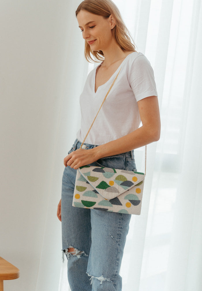 Blue Skies Beaded Crossbody