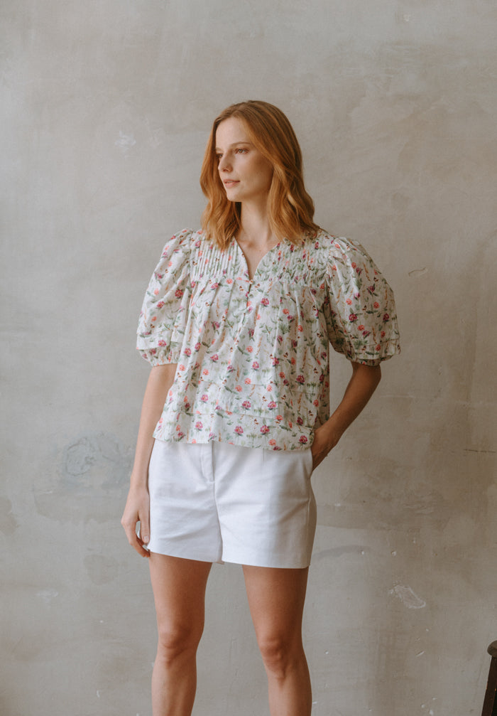 Botanical Pleated Top