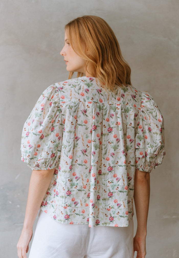 Botanical Pleated Top