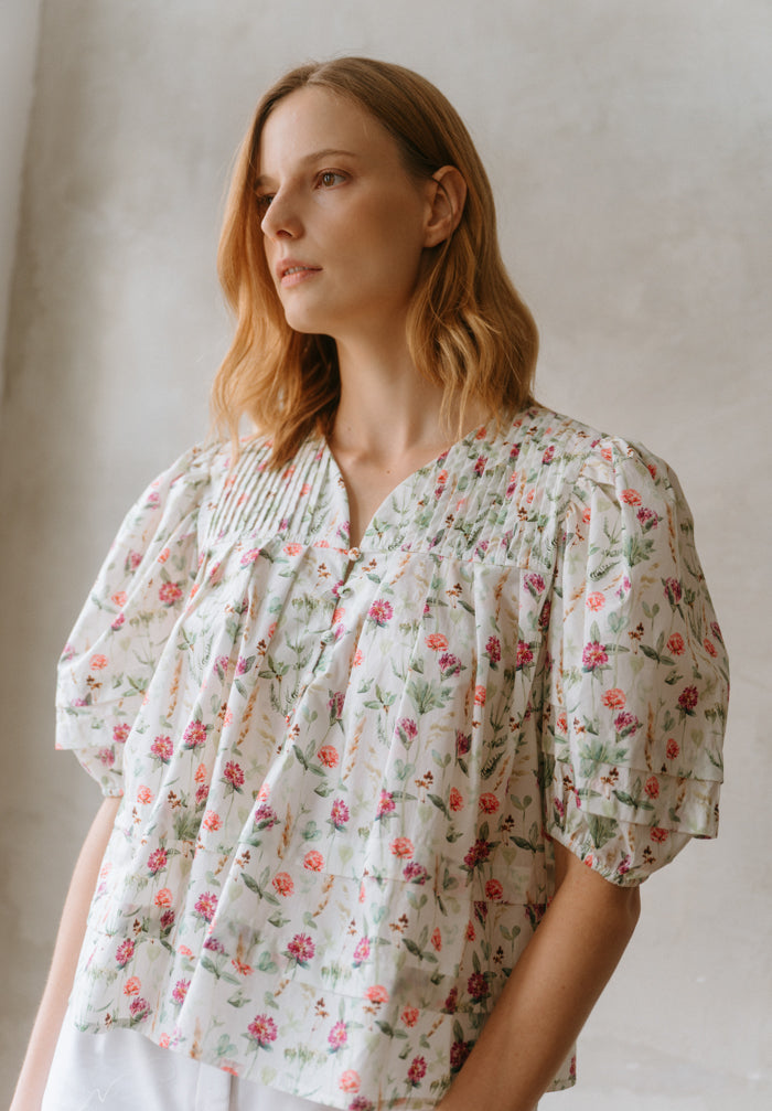 Botanical Pleated Top