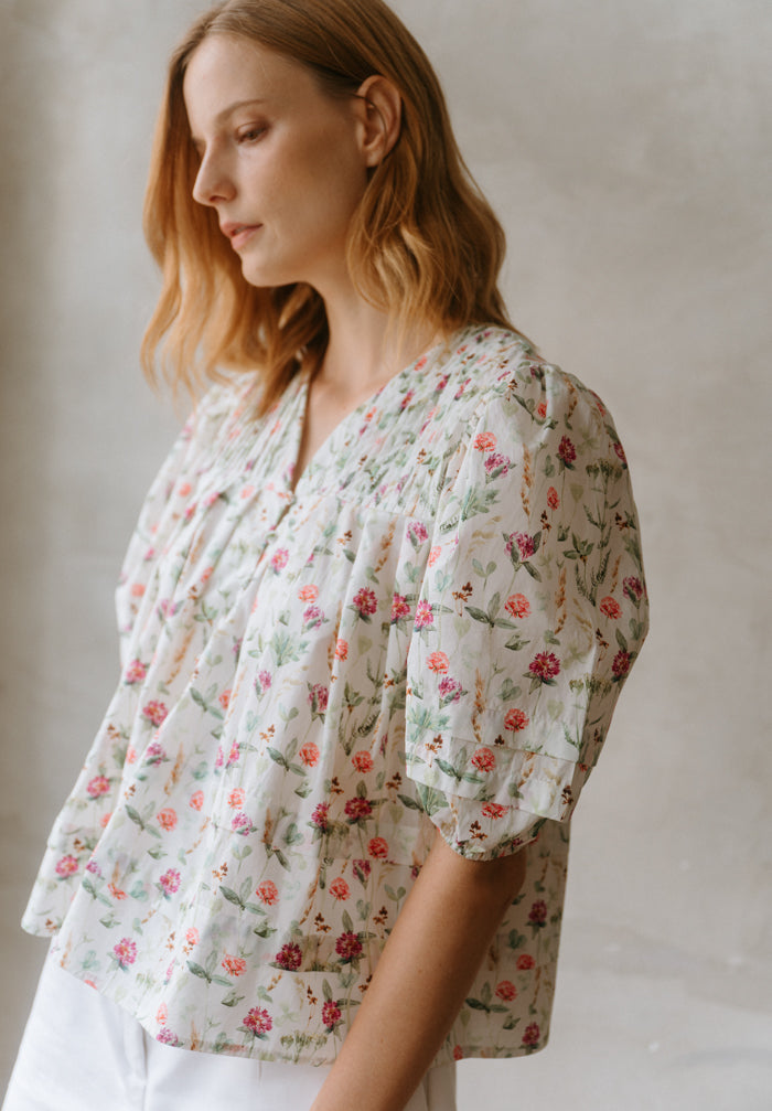 Botanical Pleated Top