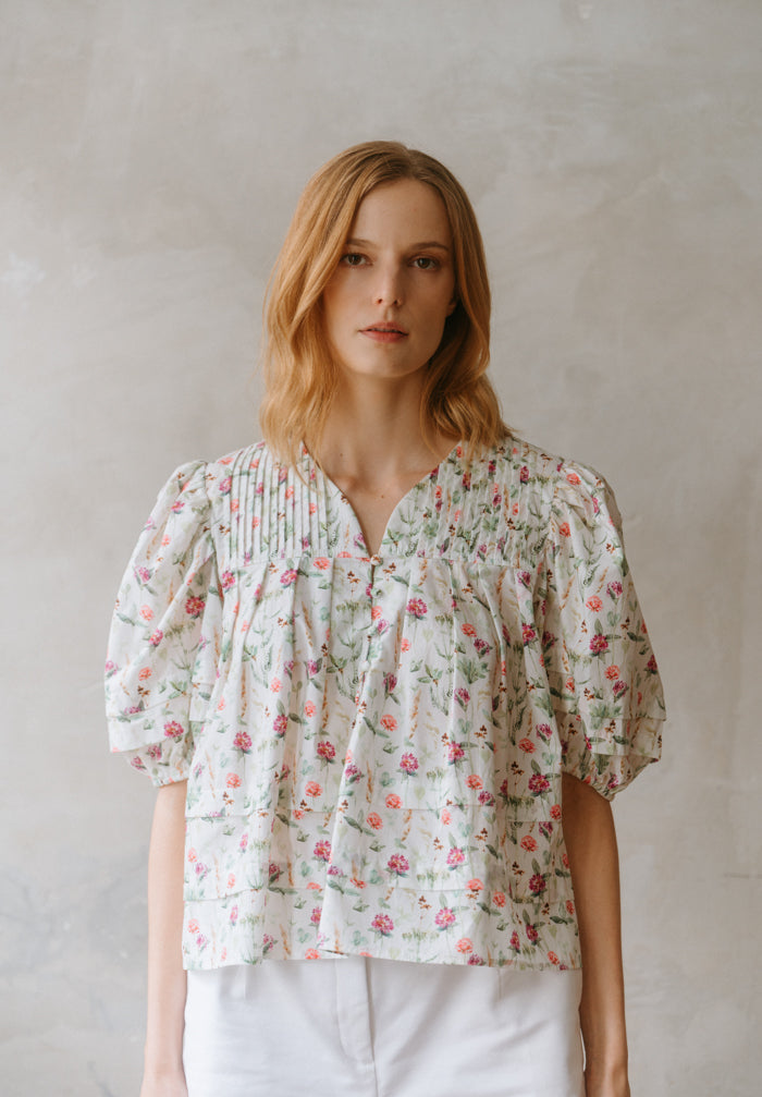 Botanical Pleated Top