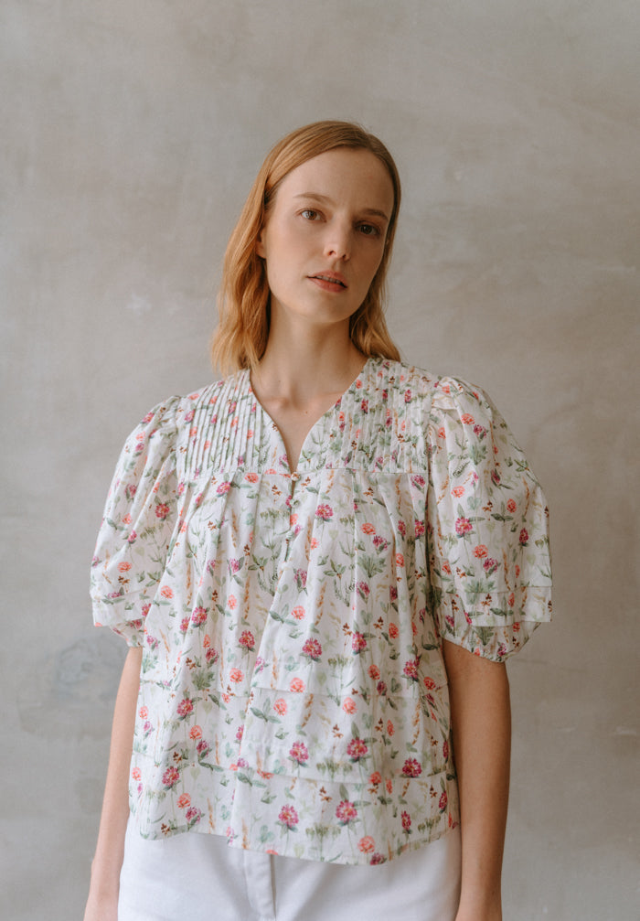 Botanical Pleated Top