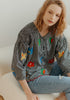 Gingham Embroidered Top