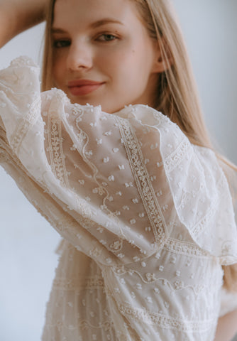 Ruffled Embroidered Top