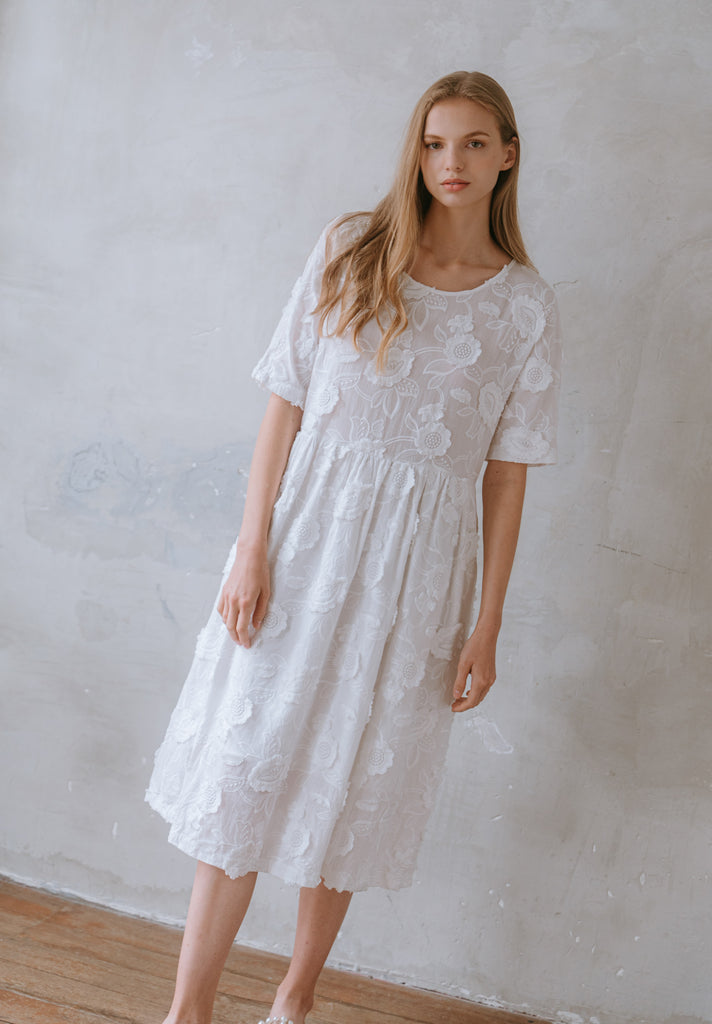 Floral Textured Dress (Preorder)