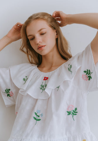 Wildflowers Handbeaded Top (Preorder)