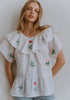 Posies Embroidered Top