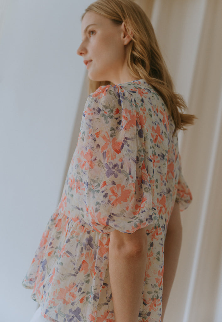 Gossamer Peplum Top